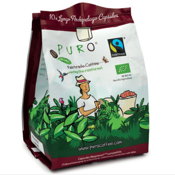 Puro Fairtrade Bio Kaffeekapsel Archipelago (Lungo) - 10 Kapseln