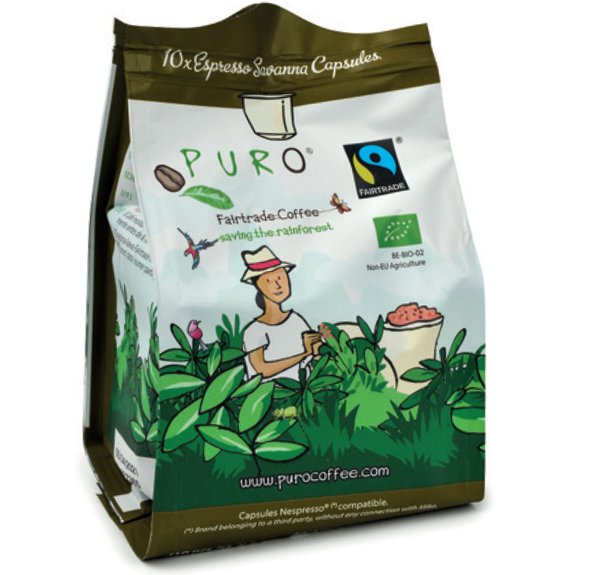 Puro Fairtrade Bio Kaffeekapsel Savanna (Espresso) - 10 Kapseln