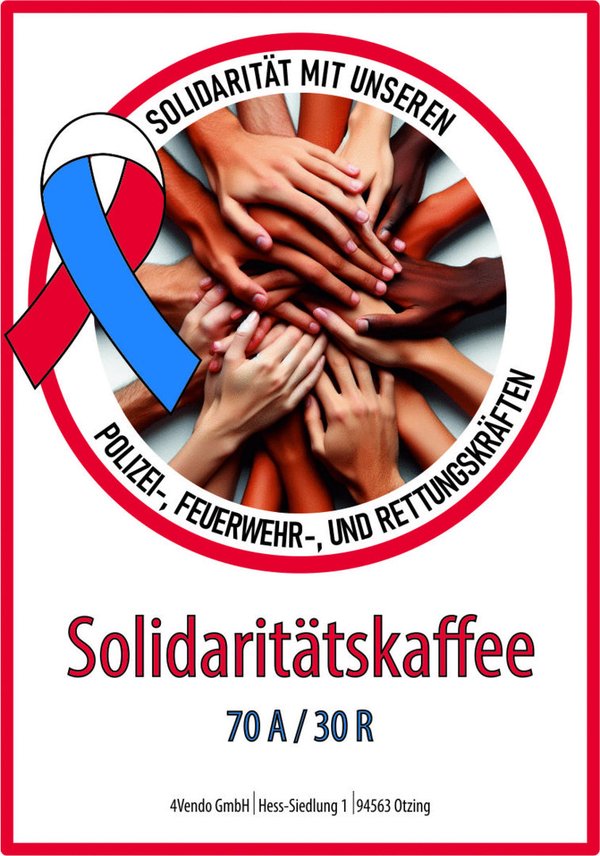 Solidaritätskaffee - Bohne 500 g - Respekt und Anerkennung für unsere Einsatzkräfte