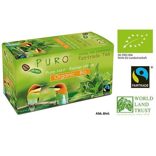 Puro Fairtrade Bio Tee - Reine Minze - 25 x 1,5 g